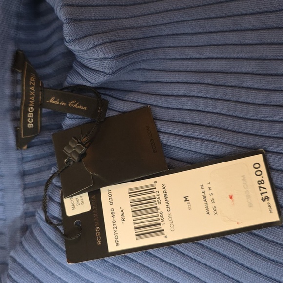 BCBGMaxAzria Blue Ribbed Sweater - Picture 2 of 3